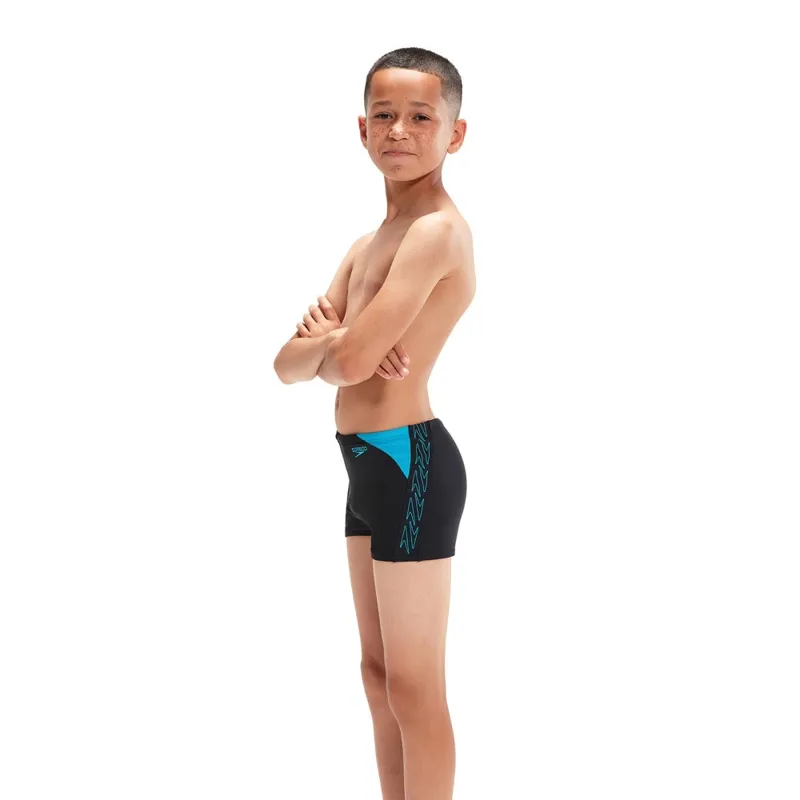 Speedo Boys Hyper Boom Splice Aquashort Black/Bolt-4